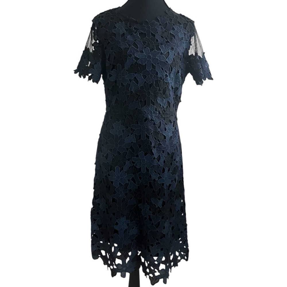 Elie Tahari Navy Floral Lace Opera Dress size 6